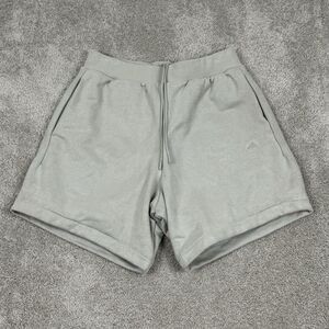 Adidas Shorts Mens M Metal Grey Basketball Suede Performance Stretch Drawstring